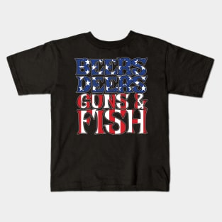 Beers Deers Guns & Fish Kids T-Shirt